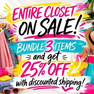 🚨ENTIRE🚨CLOSET ON SALE: BUY 3, GET 25% OFF